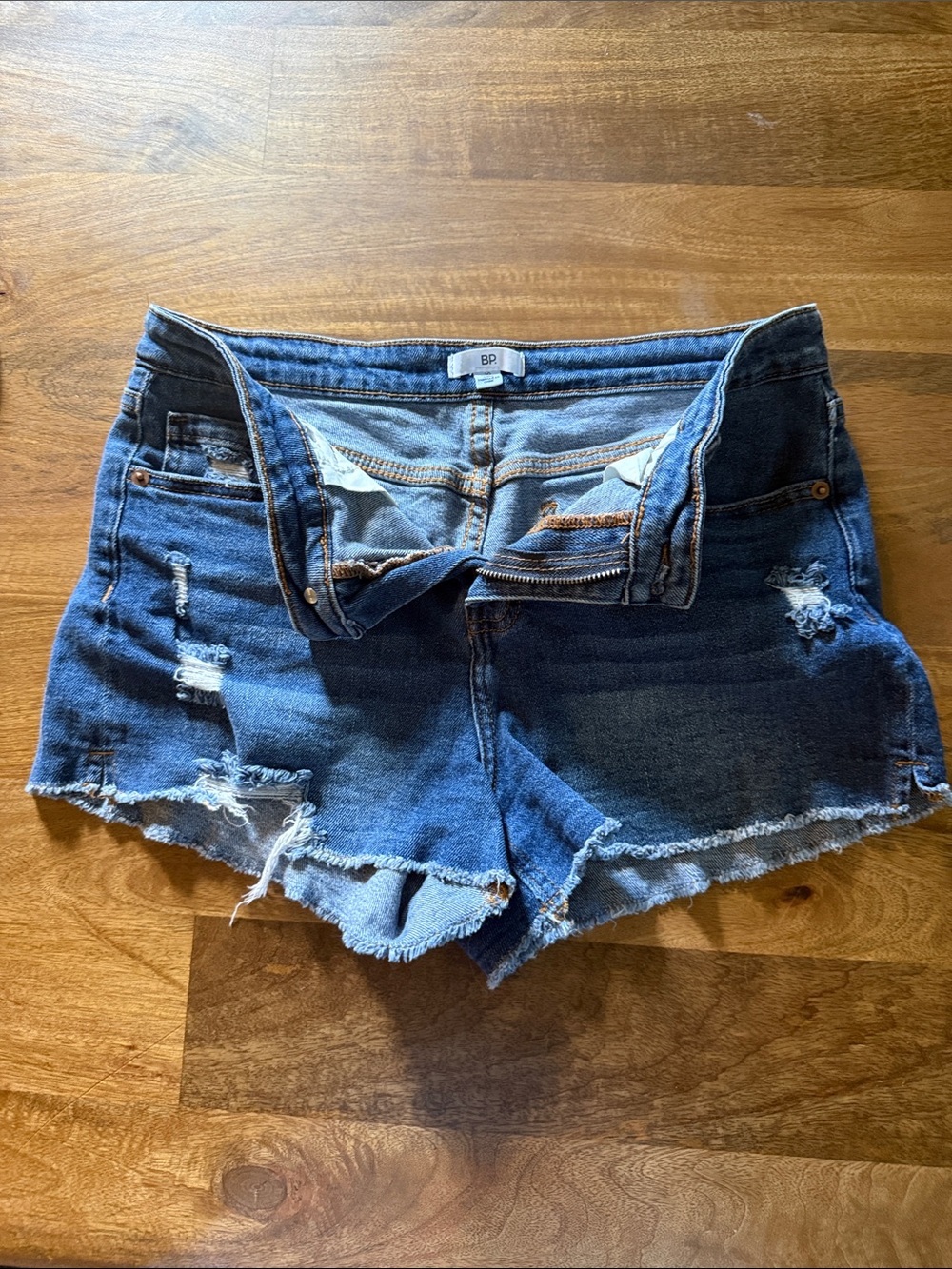 bp Ripped Dark Blue Denim Cutoff Shorts